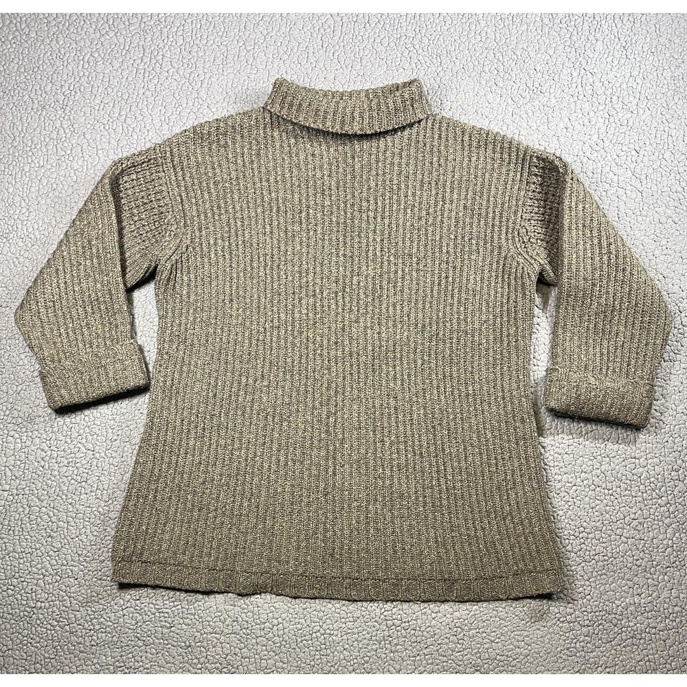 Ralph Lauren Sweater‎ Womens Large Brown Wool Silk Ribbed Mock Neck Pullover